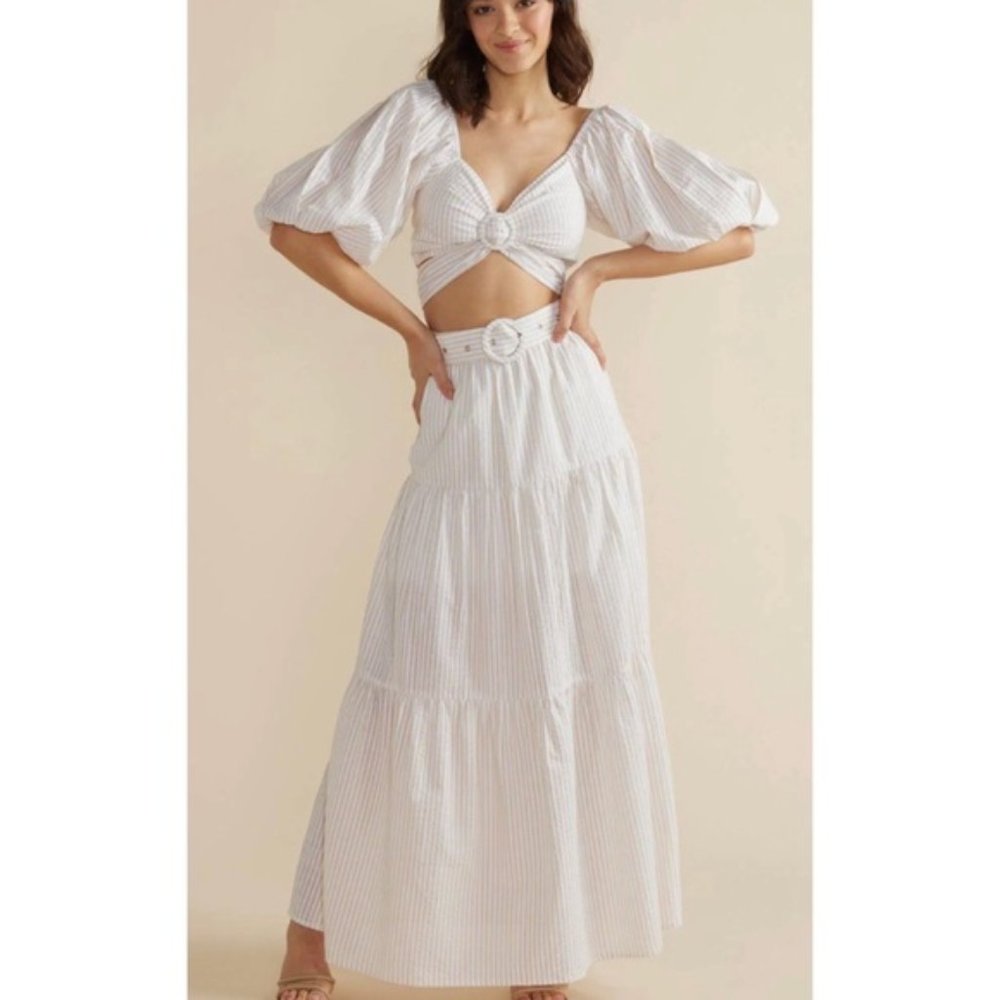 NWT ANTHRO x MINKPINK SEERSUCKER SKIRT SET - S